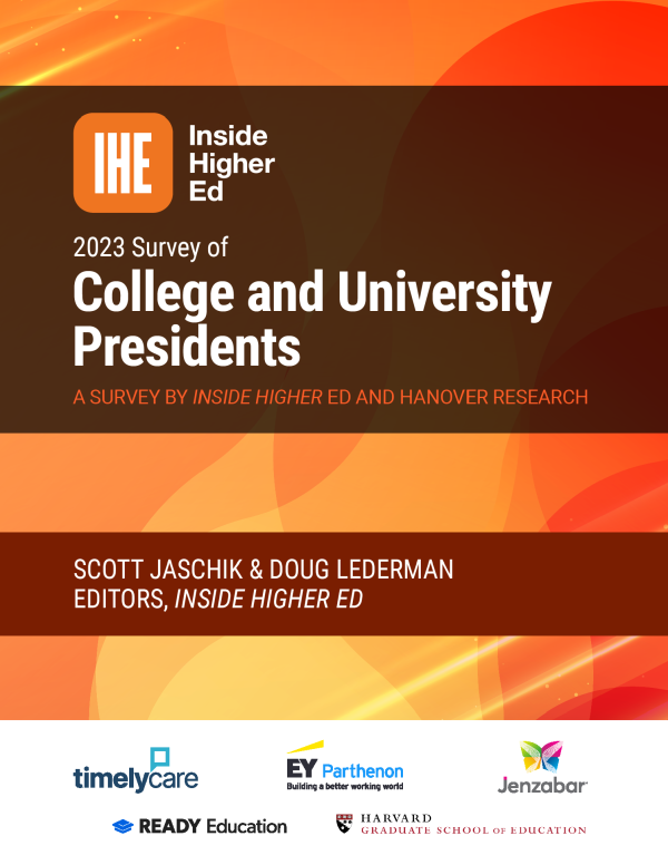Cover of the 2023 Inside Higher Ed Survey of College and University Presidents